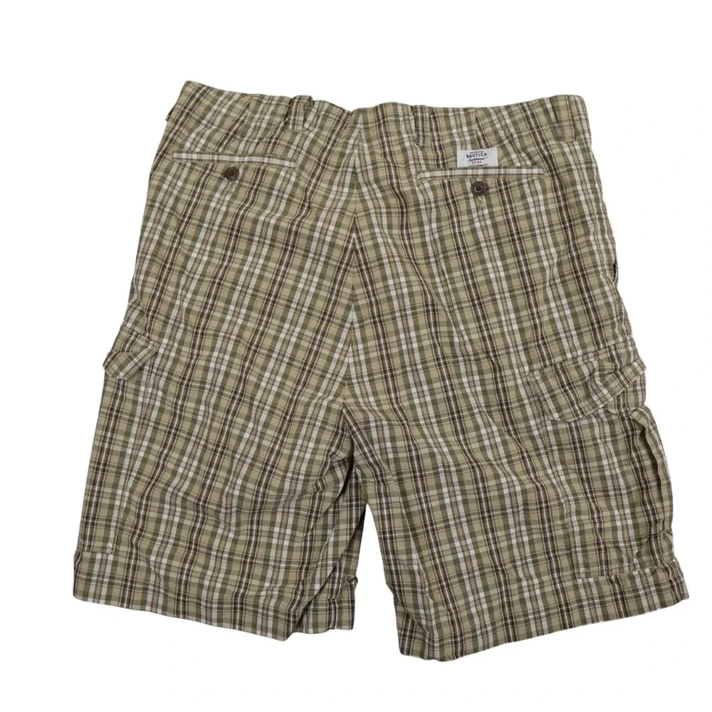 VTG Nautica Clipper Cargo Shorts Men 35 Plaid Relaxed Fit Cotton NS-83 Hong Kong